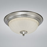 15" Satin Nickel & Frosted Glass Round LED Ceiling Light, 1018D Series