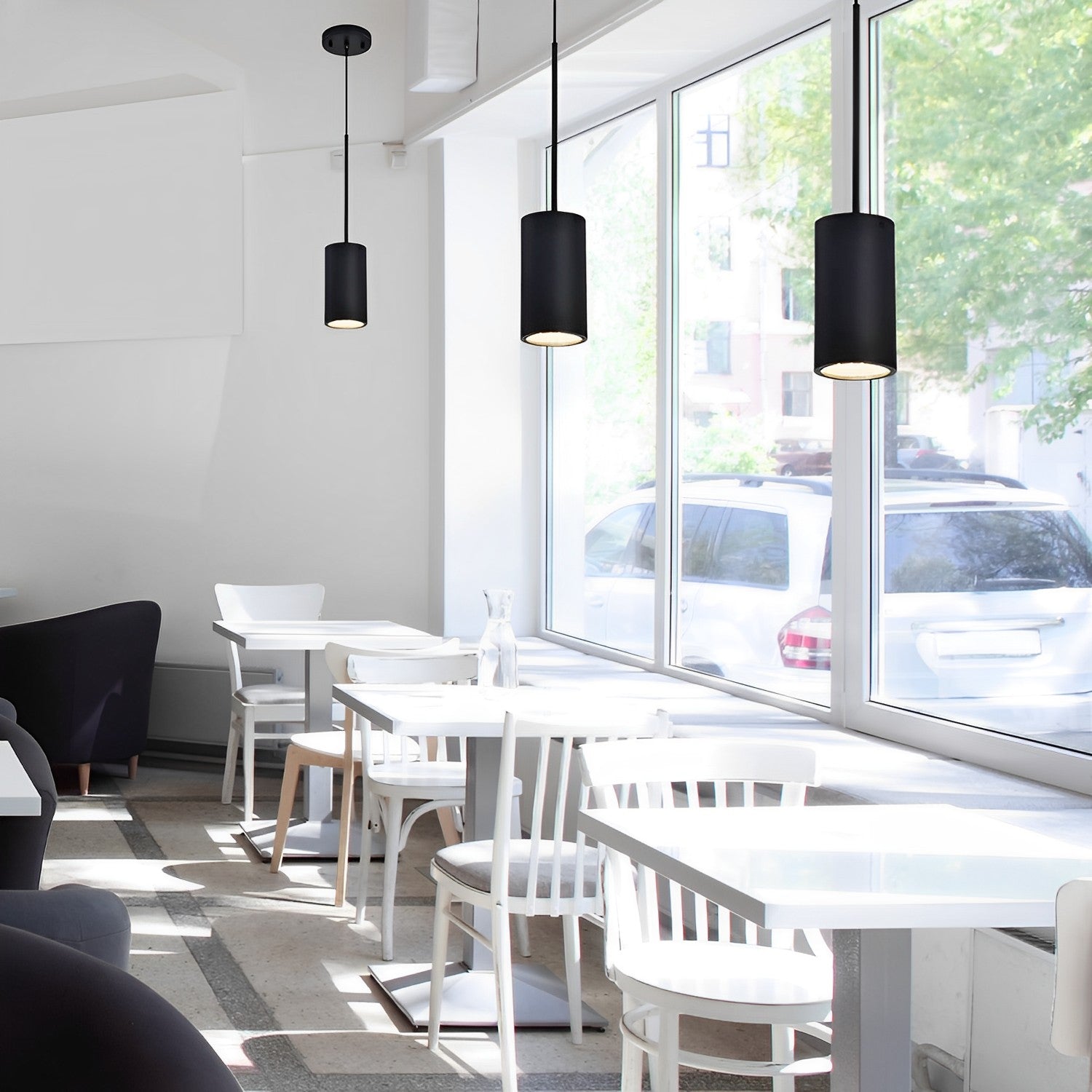 4 3/4" Black Finish Cylinder LED Pendant Light, P4048D Series