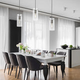 4 3/4" Satin Nickel & Clear Glass LED Mini Pendant Light, P117 Series