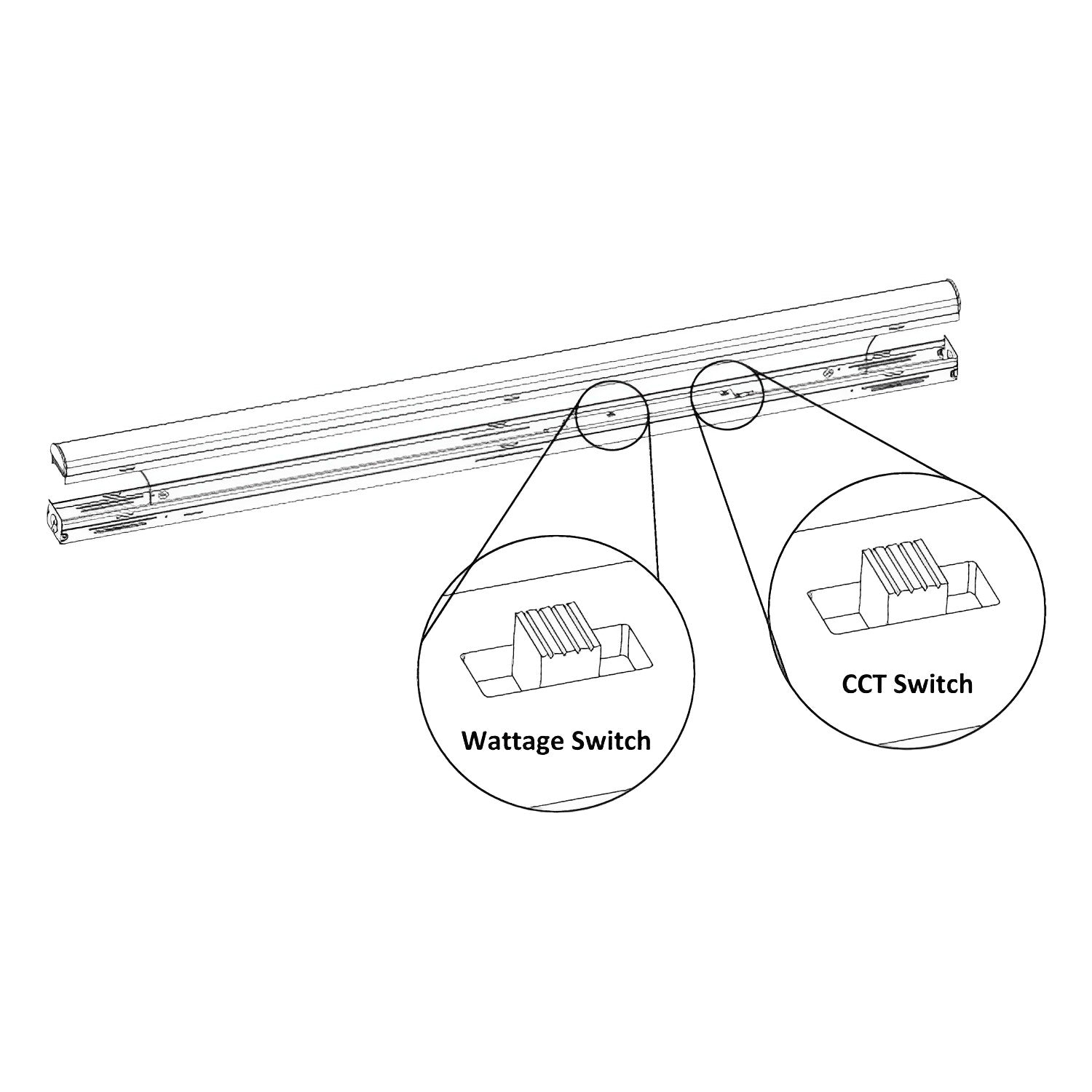 4-foot LED Strip Light Fixture - Selectable Wattage & CCT - 34W 38W 45W - 3500K 4100K 5000K - Up to 5800 Lumens - 0-10V Dimmable - Aluminum Housing & Frosted Lens - UL & DLC Listed Close To Ceiling Light Fixture for Warehouses Retail Stores Schools Hotels
