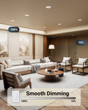 Bright enough to illuminate wide spaces, yet fully dimmable for smooth, customizable ambiance at any time of day.