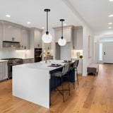 4 3/4" Wide Black & Clear Glass Orb LED Mini Pendant Light, P607D Series