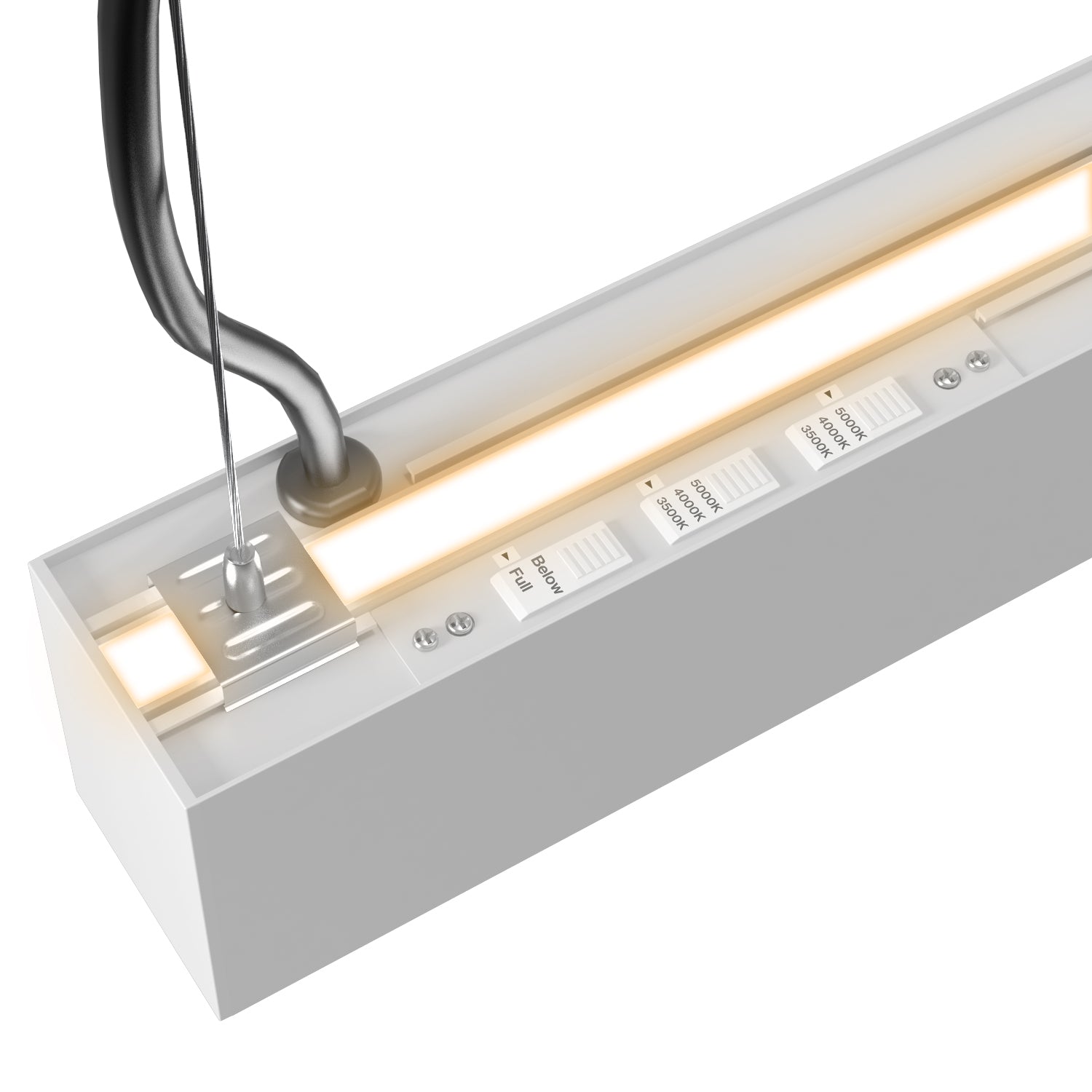 4ft LED Linear Pendant Selectable Up/Down Light, Black, 57W, 6300 Lume ...