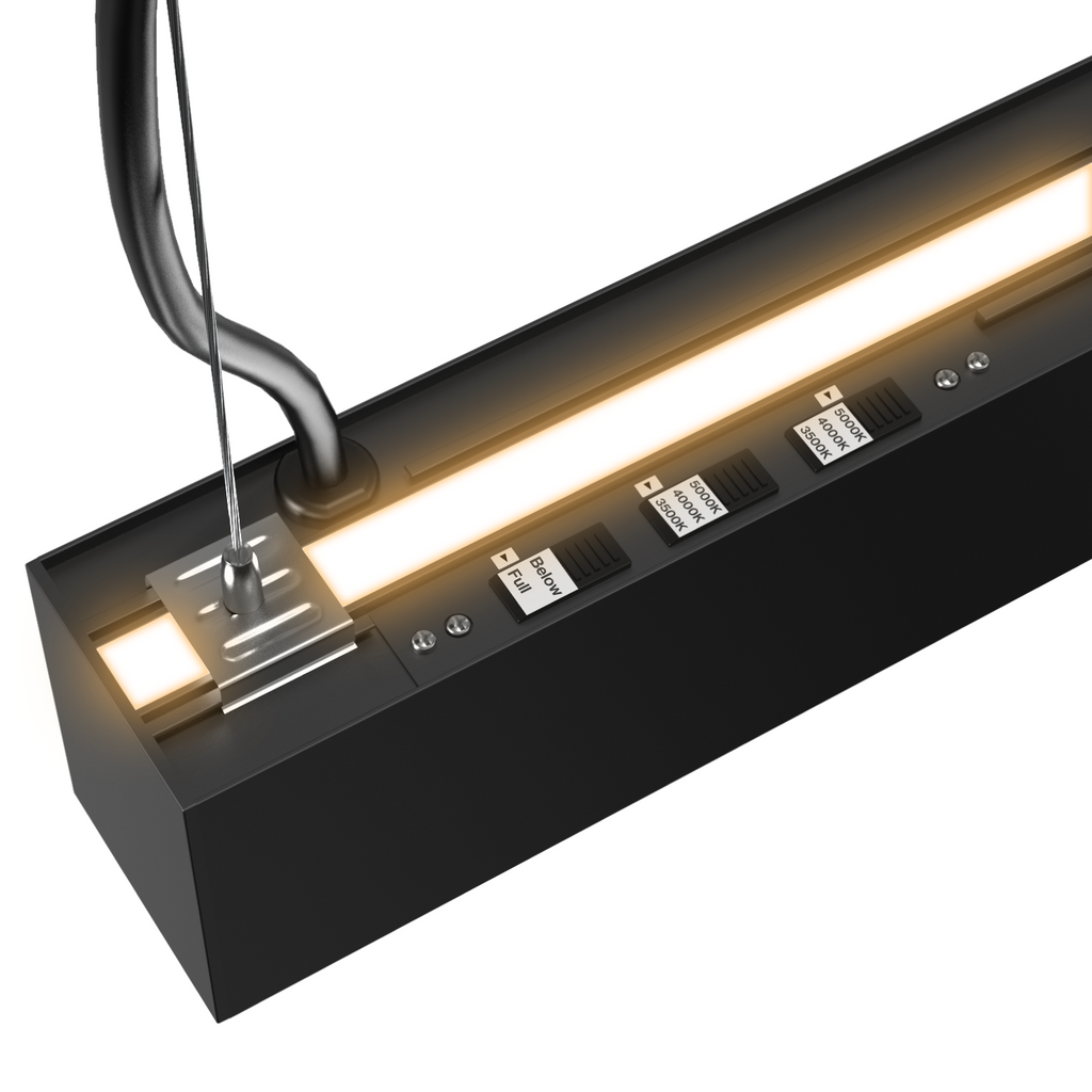 4ft LED Linear Pendant Selectable Up/Down Light, Black, 57W, 6300 Lume ...
