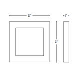 Square Ceiling Light, Spark, Surface Mount, 1200 Lumens
