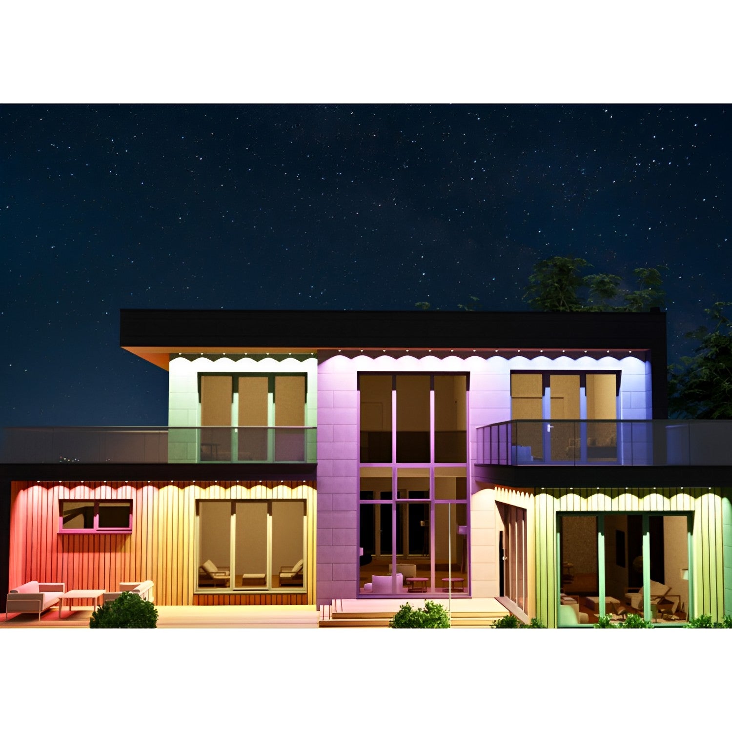 Permanent LED RGBW Outdoor Light, 100ft, Linkable, Bluetooth & Wi-Fi Compatible, 8100 Lumens
