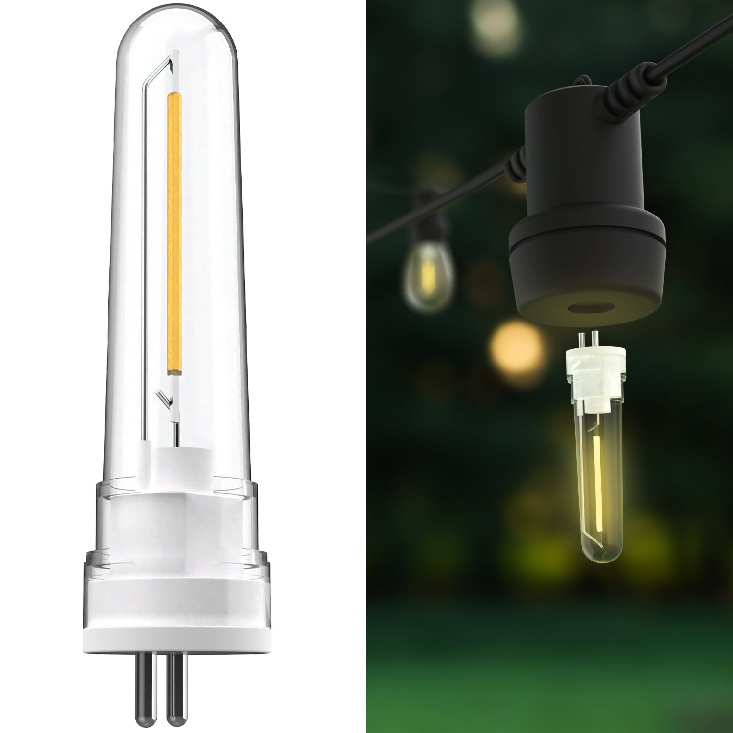 S14 2-Prong LED Bulb, Filament, 50 Lumens – Sunco Lighting