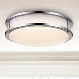 Round LED Satin Nickel Ceiling Light, Sumo, Surface Mount, 3500 Lumens