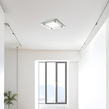 13 Inch Square LED Satin Nickel Ceiling Light, Surface Mount, 1700 Lumens