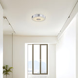 11 Inch Round LED Brushed Aluminum Ceiling Light, Fusion, Surface Mount, 1300 Lumens