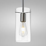 4 3/4" Satin Nickel & Clear Glass LED Mini Pendant Light, P117 Series