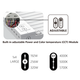 LED Linear High Bay, 4ft, 320W/256W/192W, Selectable Wattage & CCT, 47900 Lumens