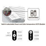 LED Linear High Bay, 4FT, 320W/256W/192W, Selectable Wattage & CCT, 47900 Lumens