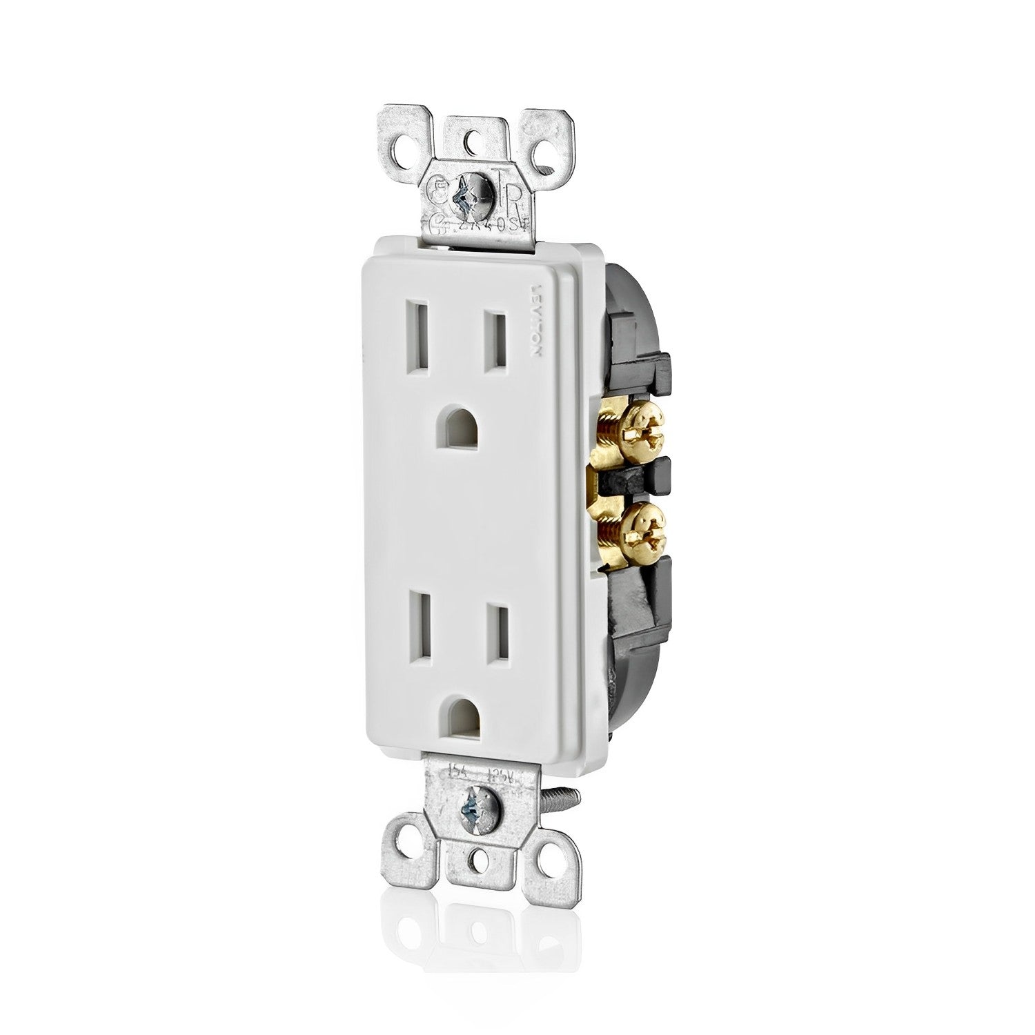 Leviton 15 Amp Tamper Resistant Duplex Receptacle, Outlet, Straight Bl ...