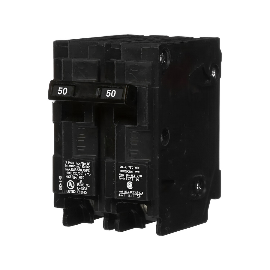 Siemens Q250 50-Amp Double Pole Circuit Breaker - Type QP For Load Centers