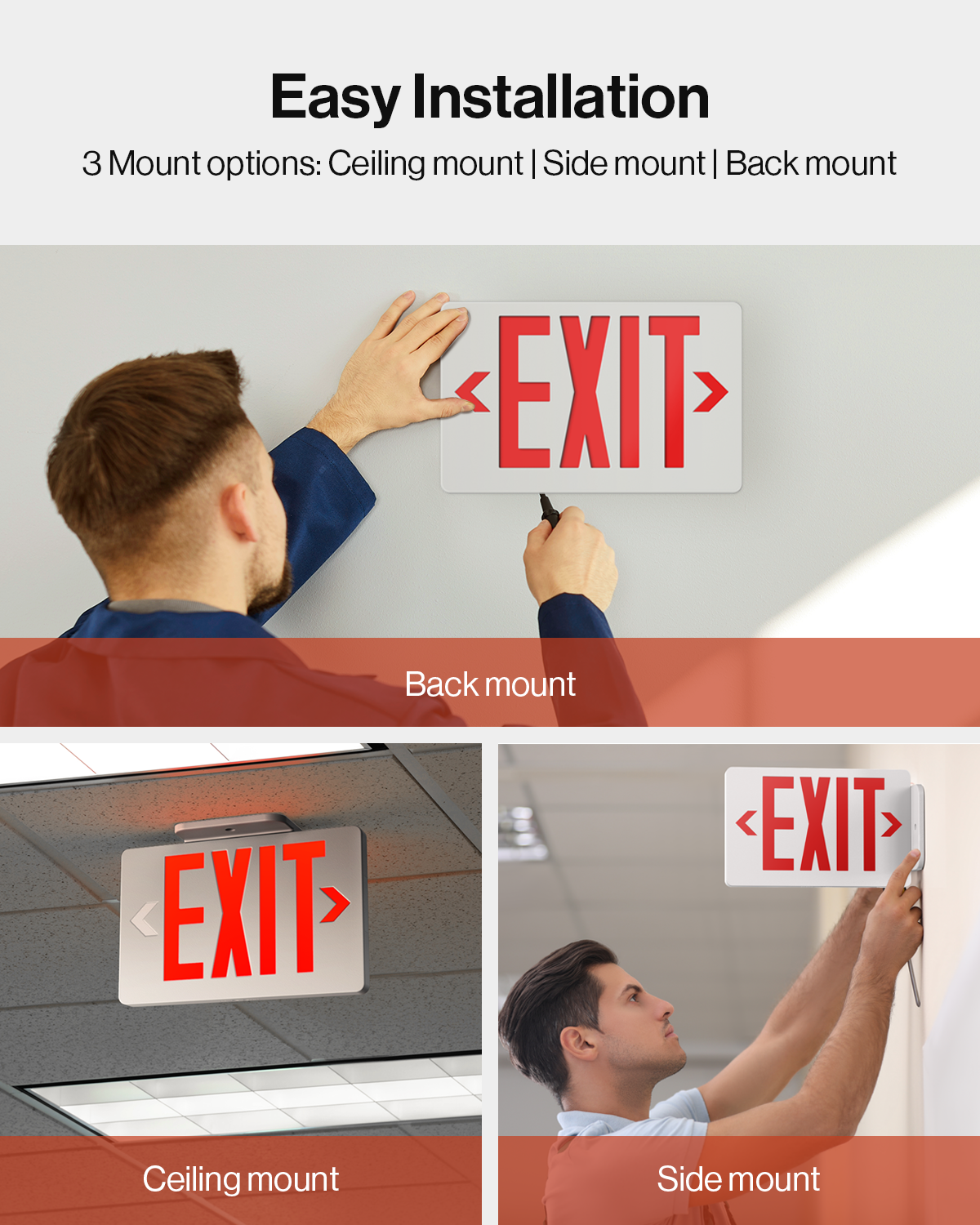 Ceiling Mounted Emergency Exit Signs | Shelly Lighting