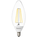 B11 LED Candelabra Bulb, Dusk to Dawn, Filament, 500 Lumens