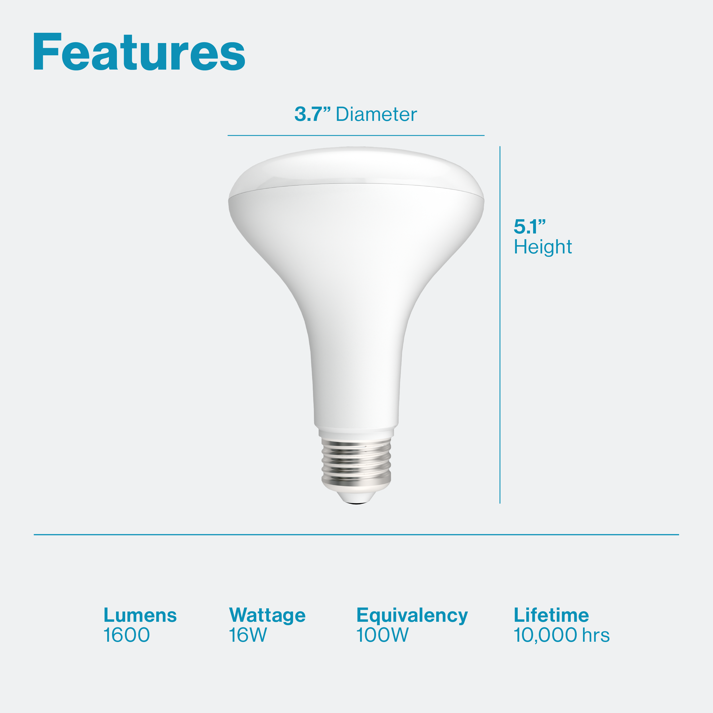 BR30 LED Bulb High Lumen 1600 Lumens