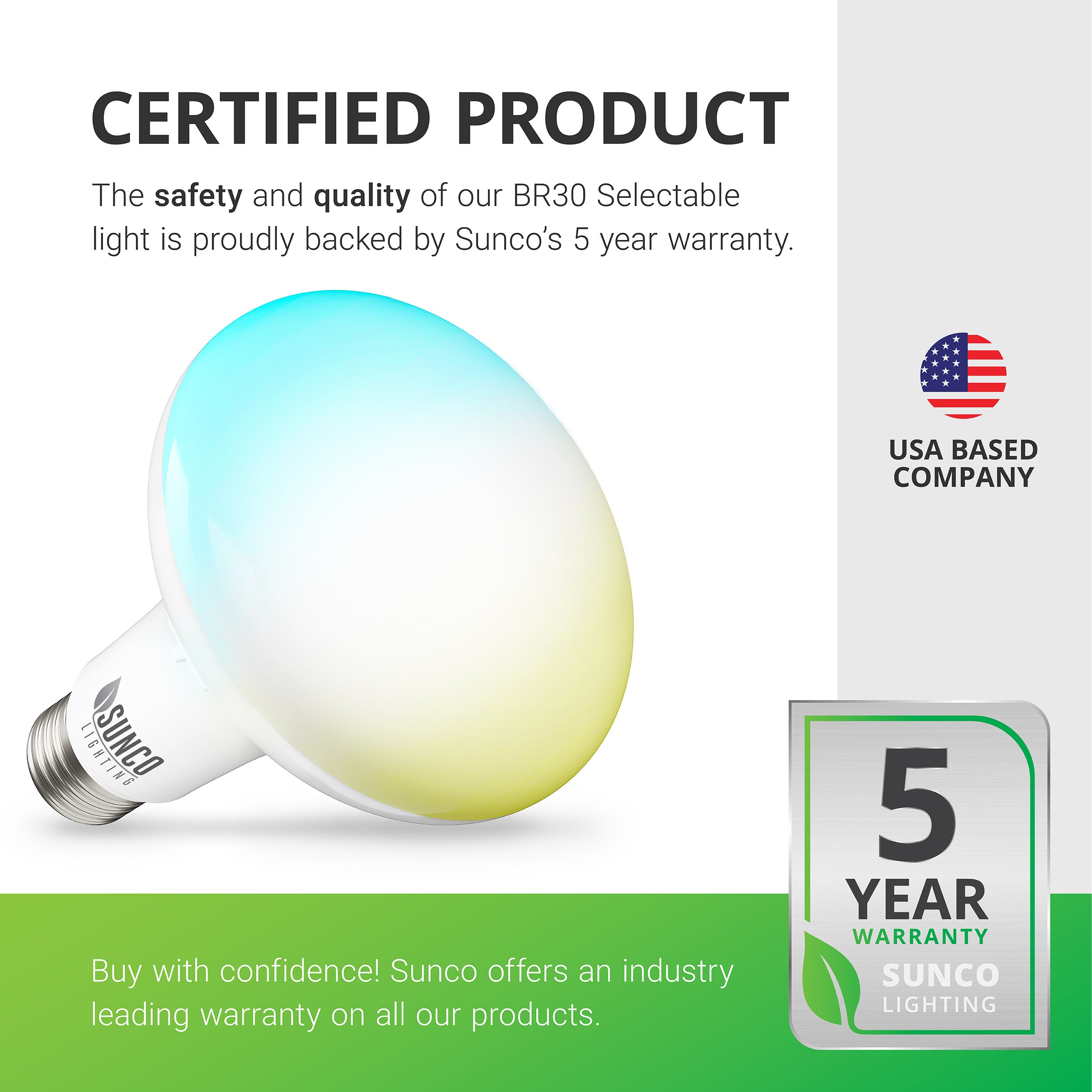BR30 LED Bulb, Selectable CCT, 850 Lumens