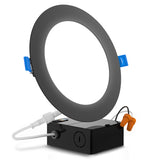 Sunco Lighting Black Trim Slim Selectable Downlight Front View