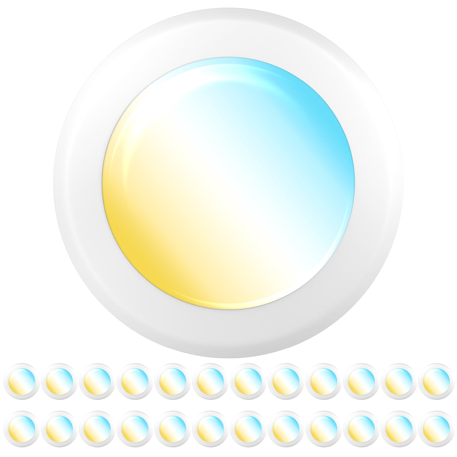 Recessed LED Lighting, 5/6 Inch, Disk Downlight, 15W, Selectable CCT, 1050 Lumens
