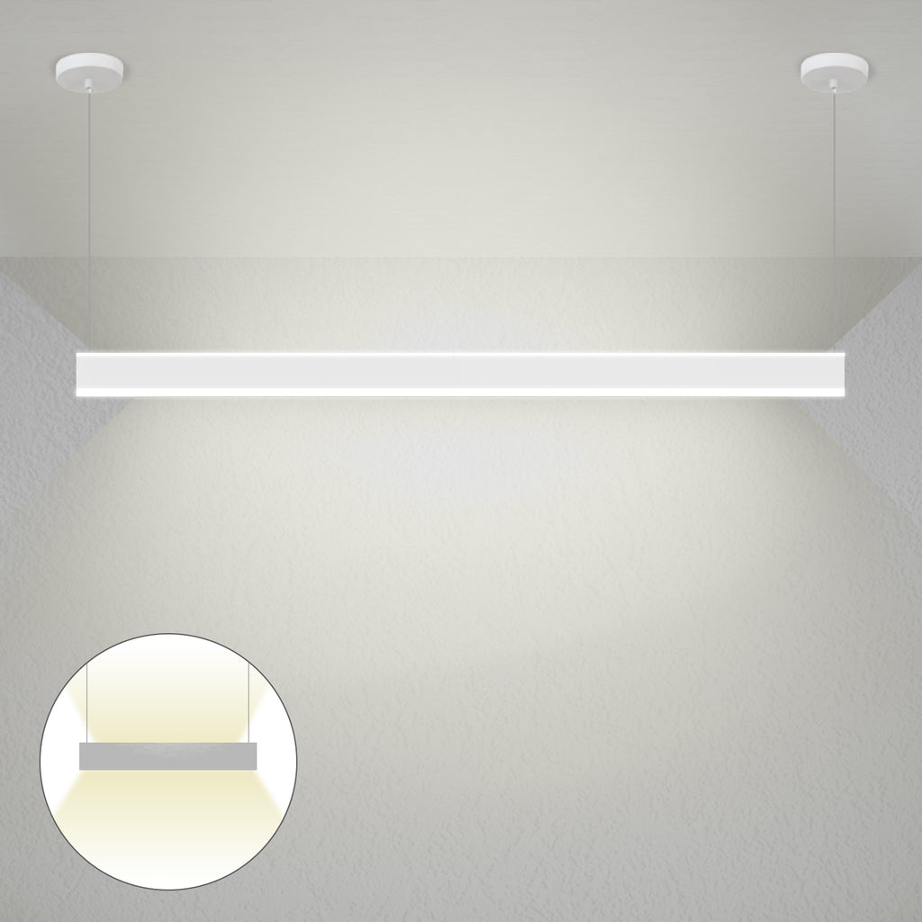 4ft LED Linear Pendant Up/Down Light, 50W/45W/40W, Selectable Wattage ...