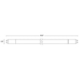 T5 LED Tube, 4ft, Frosted, Bypass, Type B, 25W, Single/Double Ended, Selectable CCT, 3500 Lumens