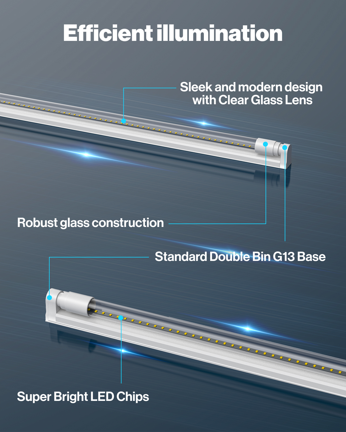 T8 LED Tube Lights Clear LED LIGHTING SUNCO Sunco Lighting