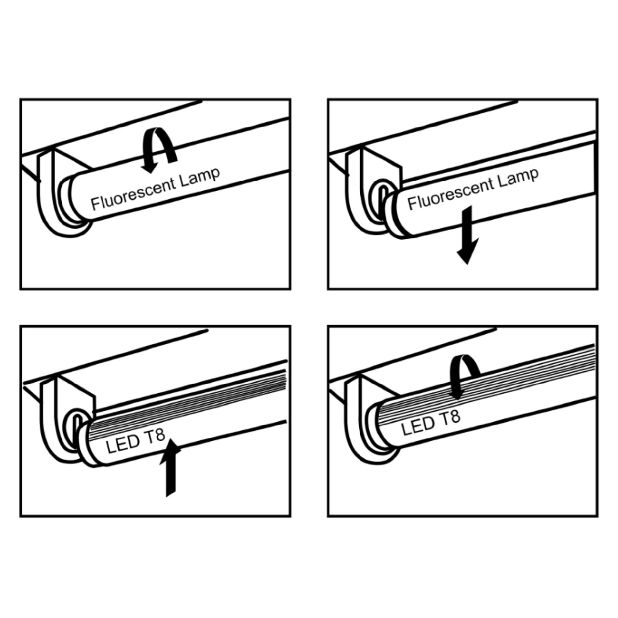 T8 LED Tube, 2ft, Frosted, Bypass, Type B, 9W, Single Ended, 1000 Lumens