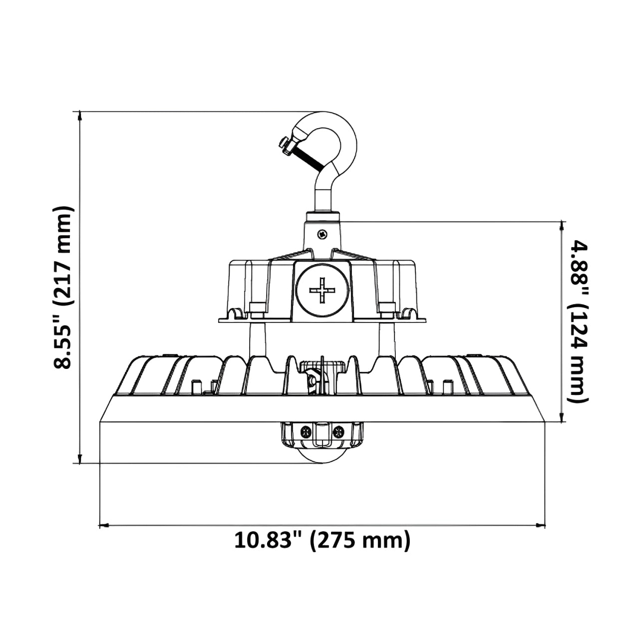 UFO High Bay LED Fixture, 150W/100W/80W, Selectable Wattage & CCT, 23200 Lumens