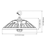 UFO High Bay LED Fixture, 240W/155W/115W/65W, Selectable Wattage & CCT, 37000 Lumens