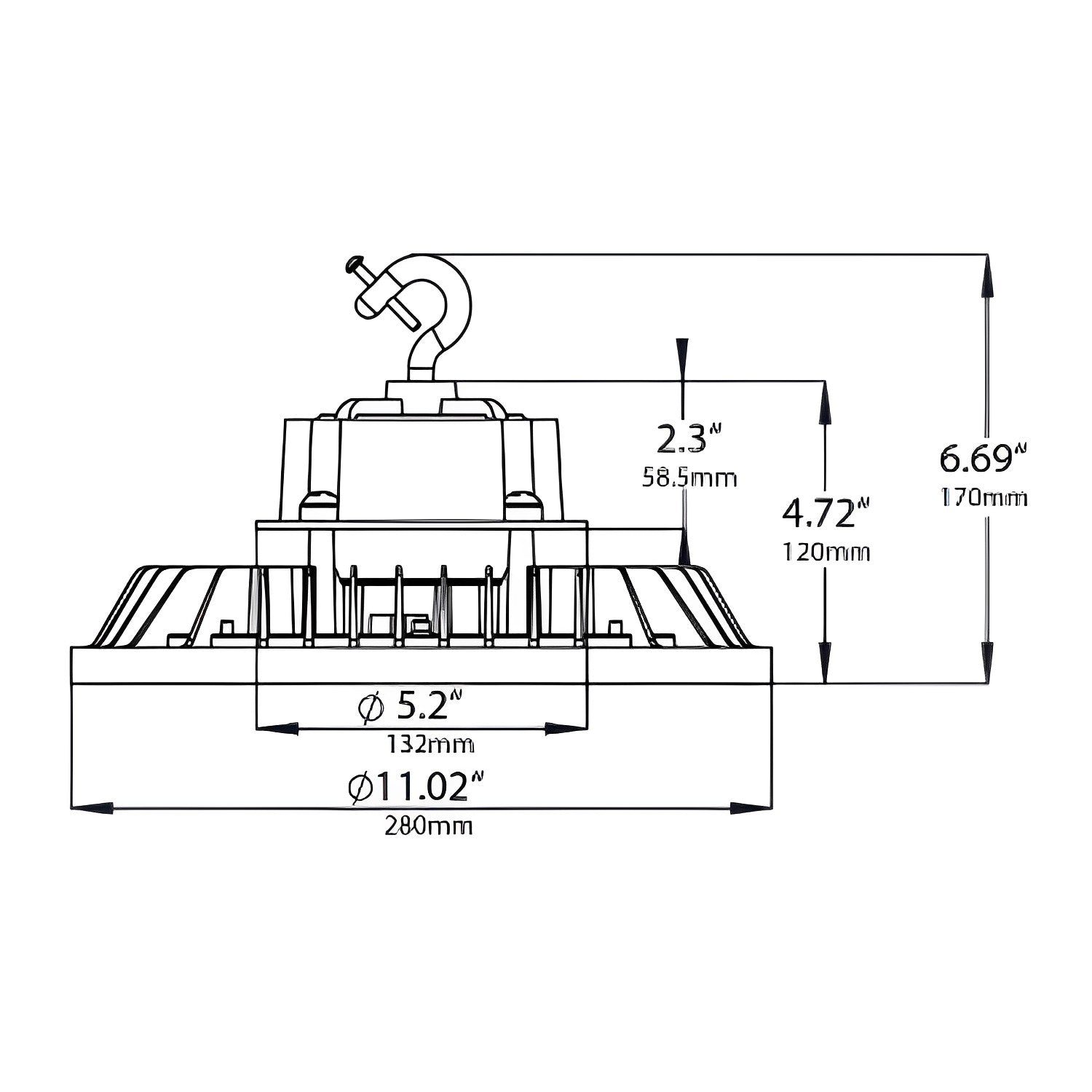 UFO High Bay 100W LED Light – Sunco Lighting