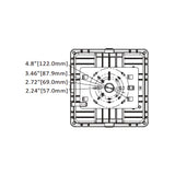 Back View of White outdoor lighting fixture's dimension