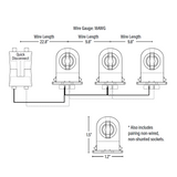 Wiring Harness for Single-End, Non-Shunted Tombstones, T8/T12 Socket