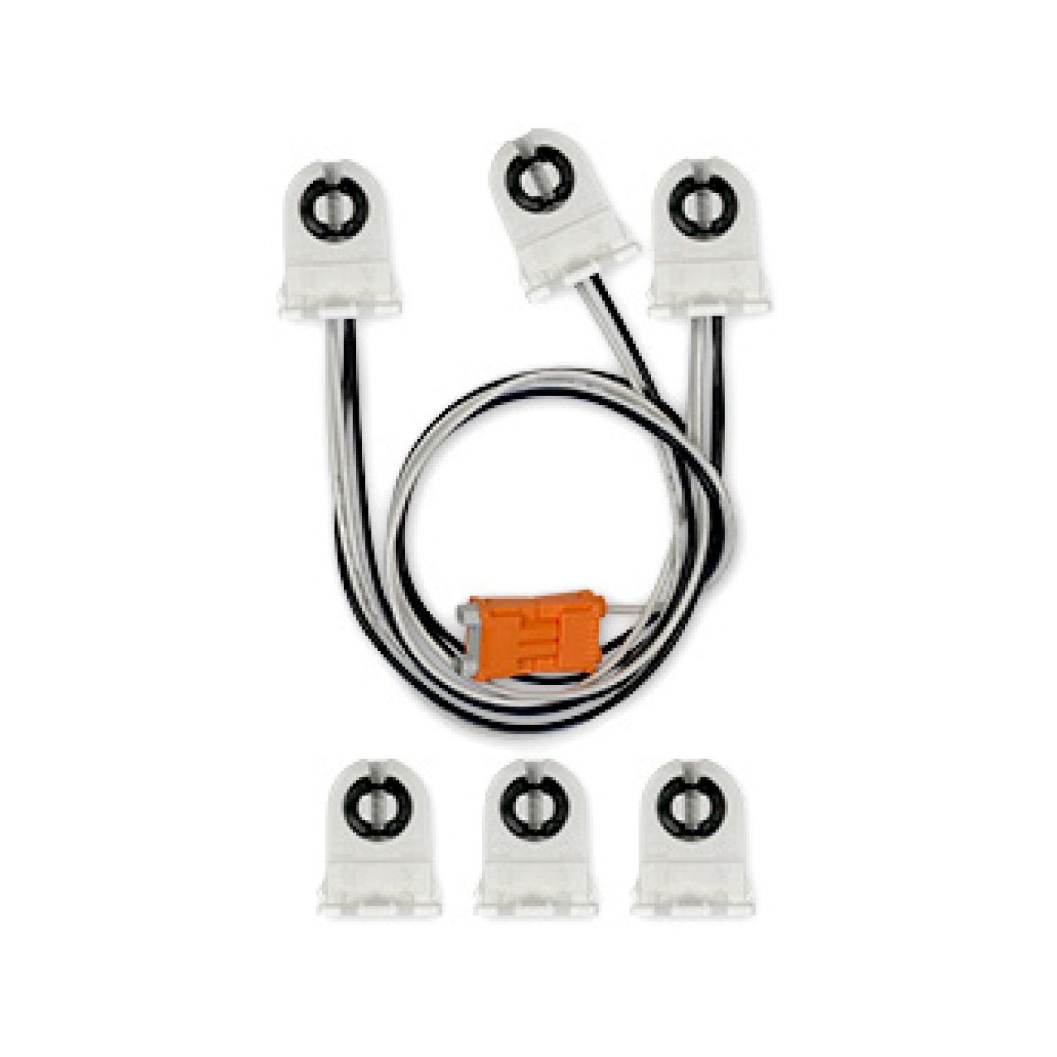 Wiring Harness for 3 Single-End, Non-Shunted Tombstones, T8/T12 Socket