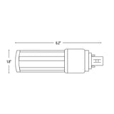 LED PL Retrofit Lamp, G24Q 4-Pin, 1320 Lumens, dimensions