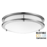 14 Inch Brushed Nickel Ceiling Light, Color Selectable, 1400 Lumens
