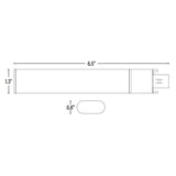 LED PL Retrofit Lamp, G23 2 Pin, 450 Lumens, Dimensions