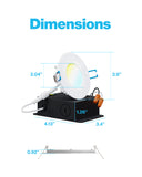 Recessed LED Lighting, 3 Inch, Slim, Selectable CCT, 500 Lumens