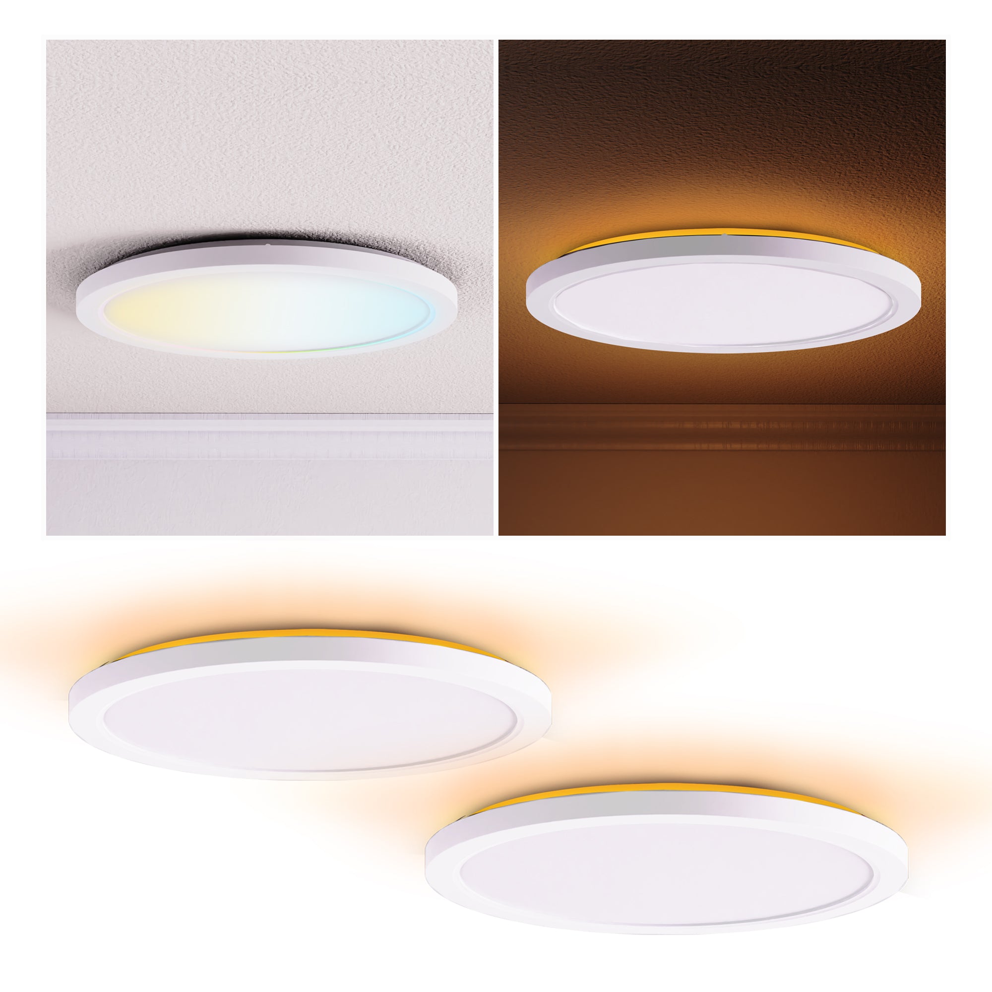 13 Inch LED Ceiling Night Light, White, Selectable CCT, 2500 Lumens