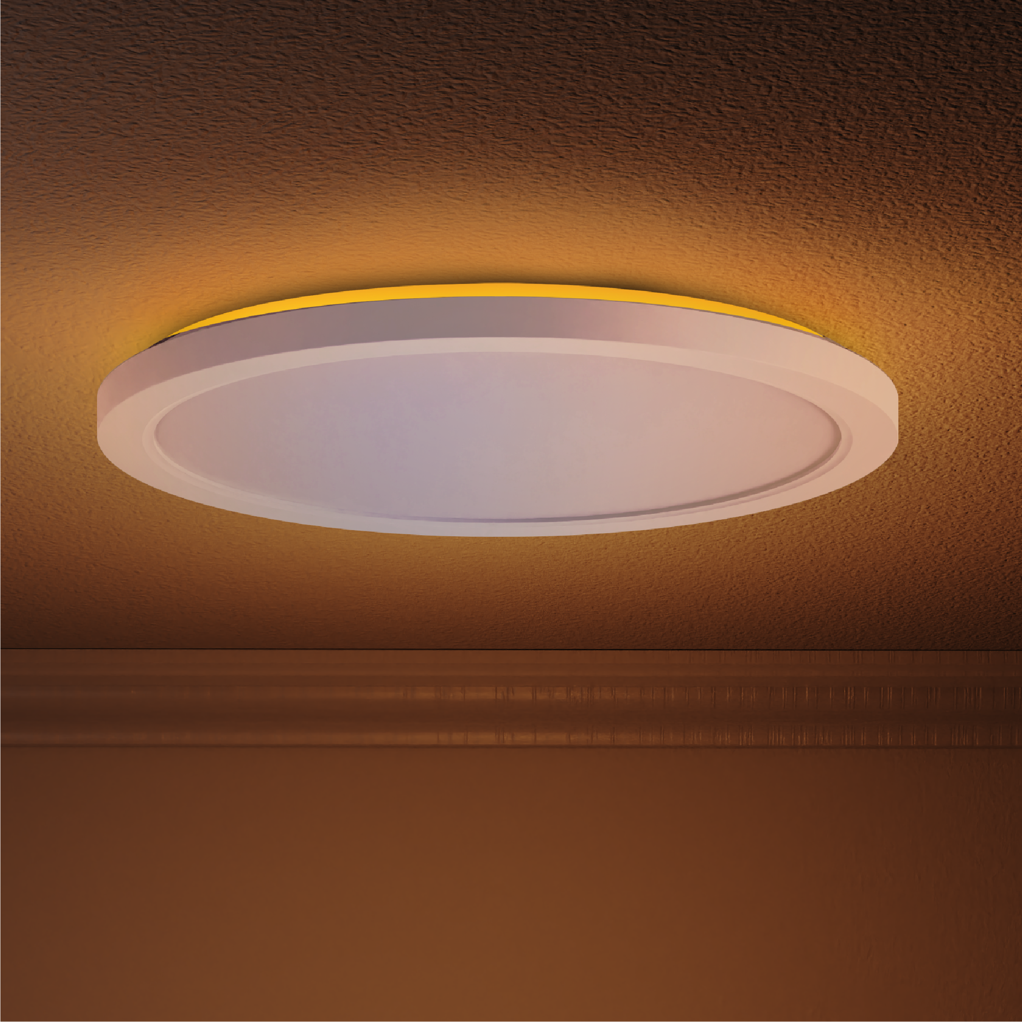 13 Inch LED Ceiling Night Light, Black, Selectable CCT, 2500 Lumens
