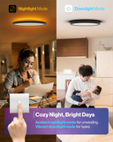 Sunco Lighting 13" Smart Ceiling Light Dual Lighting Nightlight Mode for Relaxing Downlight Mode for Productivity.