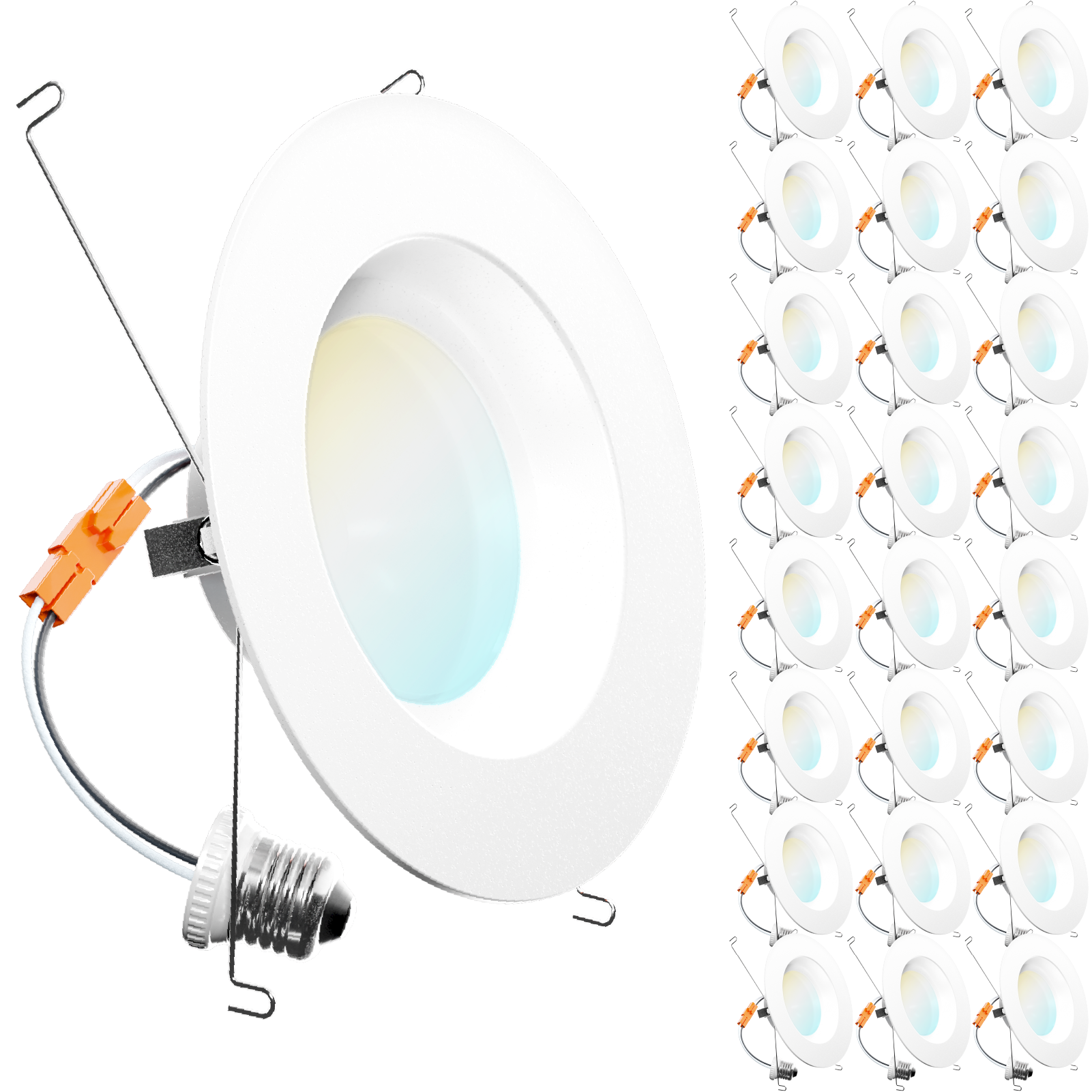 LED Recessed Lighting Kit, 5/6-Inch, Smooth, Damp, 965LM, Selectable ...