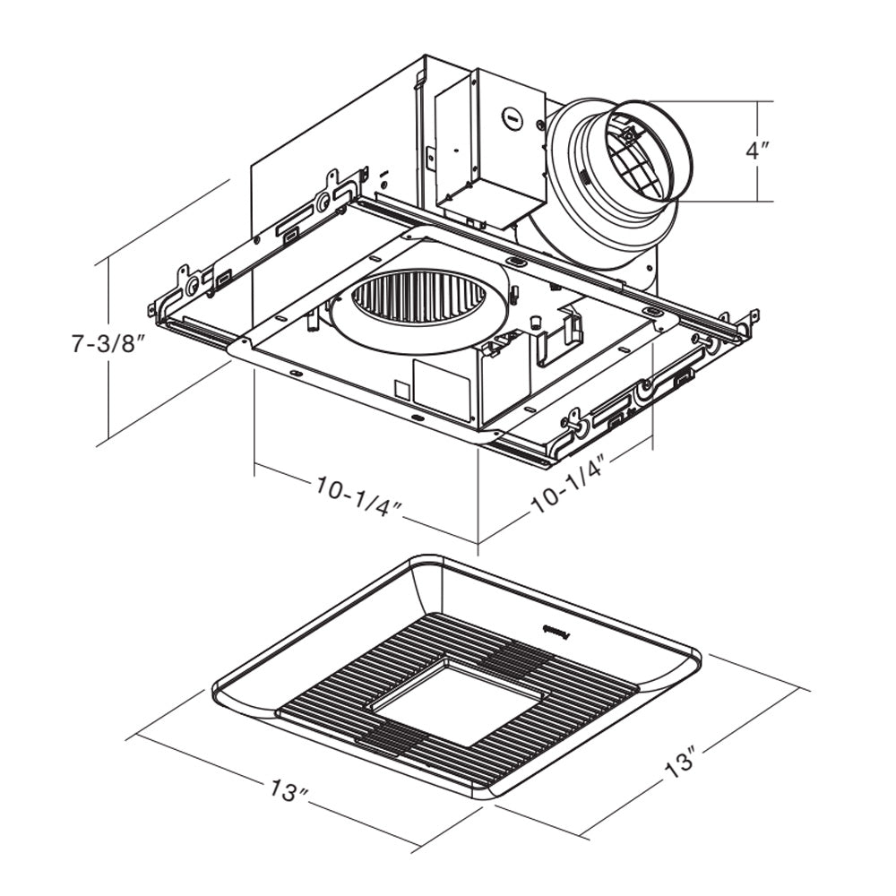 Panasonic WhisperCeiling DC, Bathroom Exhaust Fan, LED Light, 50/80/11