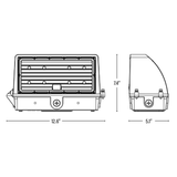 LED Cutoff Wall Pack, 40W/50W/60W/80W, Selectable Wattage & CCT, 10400 Lumens