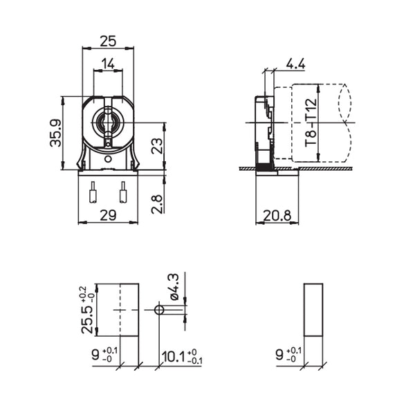 16-Pack of T8/T12 Socket, LED Lampholder, Non-Shunted – Sunco Lighting