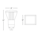 LED PL Retrofit Lamp, G24q 4 Pin/V, 950 Lumens, Vertical