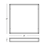 2x2 Surface Mount Kit for Back-Lit Panels dimensions