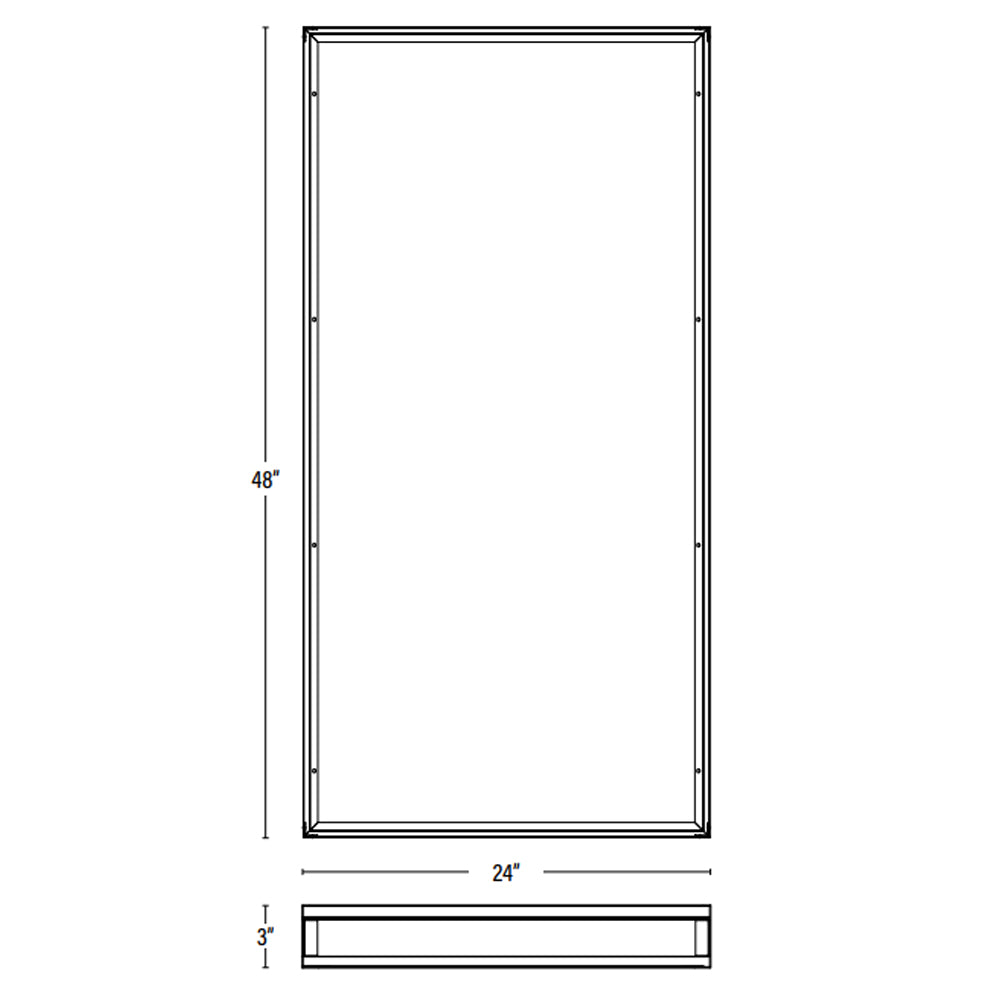 2x4 Surface Mount Kit for Back-Lit Panels dimensions