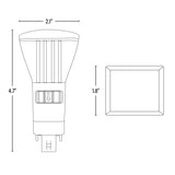 LED PL Retrofit Lamp, G24q 4-Pin, 950 Lumens, CCT Selectable, Long Vertical dimensions